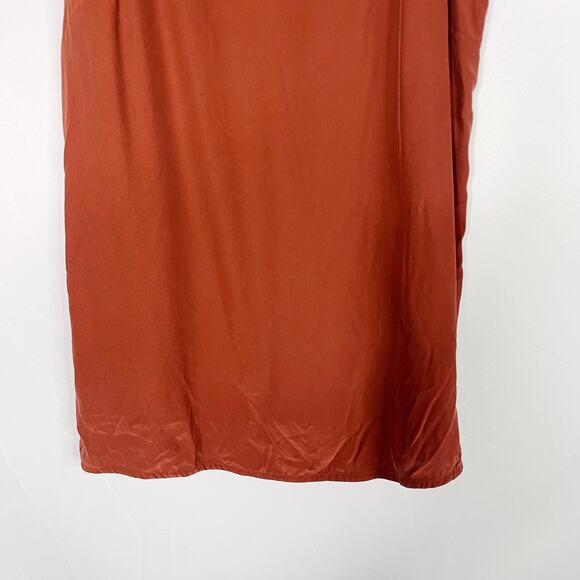 LK Bennett Silk Sally Sleeveless Blouse Tank Top US 4 Cinnamon Rust Orange - Picture 4 of 10